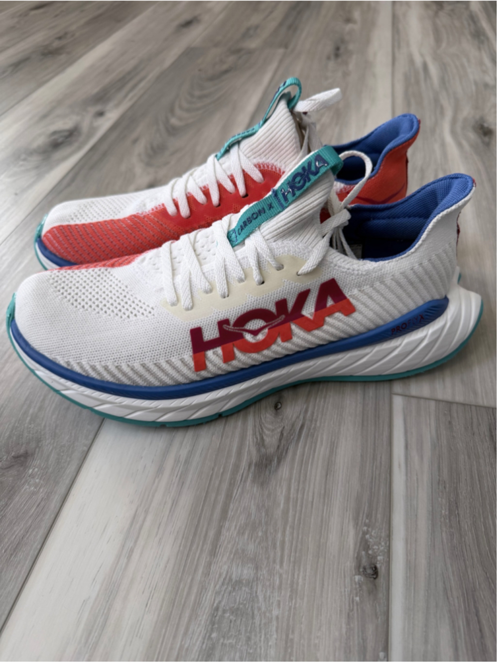 HOKA Carbon X 3 Men’s 9.5 White Radiant Yellow Running Shoes Carbon Plate